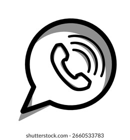 Icono del teléfono en estilo plano de moda aislado sobre fondo blanco. Símbolo del teléfono. Ilustración vectorial.