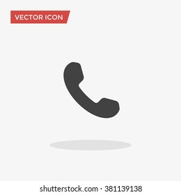 Phone icon in trendy flat style isolated on grey background. Handset icon. Telephone symbol for your web design, logo, app, UI. Vector illustration, EPS10.