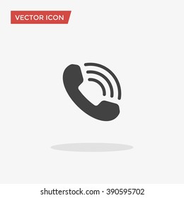 Phone icon in trendy flat style isolated on grey background. Handset icon with waves. Telephone symbol for your web site design, logo, app, UI. Vector illustration, EPS10.