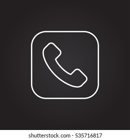 Phone icon in trendy flat style isolated on grey background. Handset icon with waves. Telephone symbol for your design, logo, UI. Vector illustration.