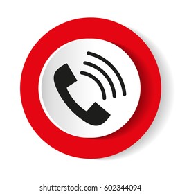 Phone icon in trendy flat style isolated on white background. Handset icon with waves. Telephone symbol for your design, logo.