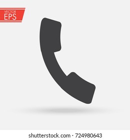 Phone icon in trendy flat style isolated on grey background. Handset icon with waves. Telephone symbol for your design, logo, UI. Vector illustration, EPS10.