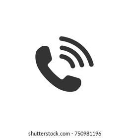 Иконка телефона в модном плоском стиле, изолированном на белом фоне. Символ телефона. Векторная иллюстрация.