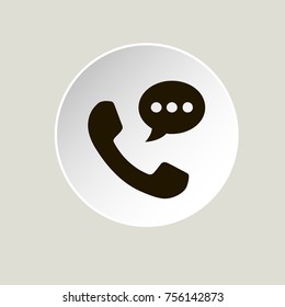 Phone icon in trendy flat style isolated on grey background. Telephone symbol for your design, logo, UI. Vector illustration, EPS10.