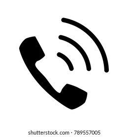 Phone icon in trendy flat style isolated on grey background. Handset icon with waves. Telephone symbol for your design, logo, UI. Vector illustration