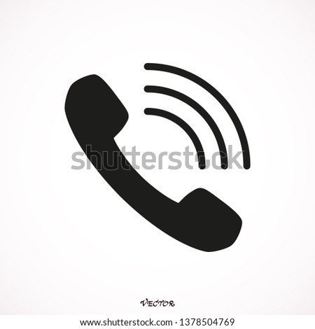 Phone icon in trendy flat style isolated on white background. Telephone symbol. Vector illustration.