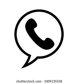 phone icon vector black and white