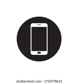 Vector de icono de teléfono con pantalla en blanco. aislado en fondo blanco