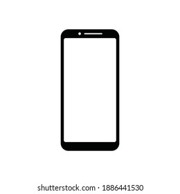 phone icon vector with blank white screen isolated on white background. smartphone vector illustration 