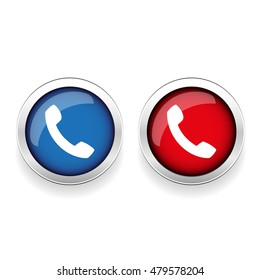 Phone icon vector button