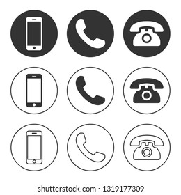 Vector de icono de teléfono. Vector de icono de llamada. gadget de dispositivo móvil para teléfonos inteligentes. icono de teléfono