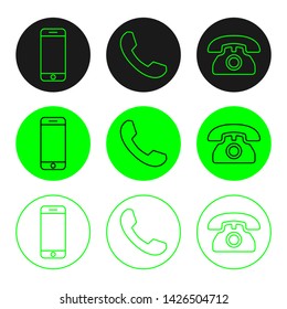 Phone icon vector. Call icon vector. mobile phone smartphone device gadget. telephone icon