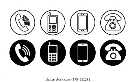 Vector de icono de teléfono. Vector de icono de llamada. gadget de dispositivo para smartphone de teléfono móvil. icono de teléfono. Contacto