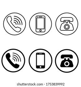 Phone icon Vector collection. Call illustration sign set. contact symbol. 