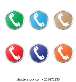phone icon vector color set
