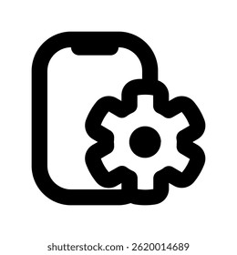 Vektor für Telefonsymbol für Kommunikation und Mobiltelefonanrufe. Aufbau einer Telekommunikationsvorrichtung für digitale Verwendung. Liniensymbol
