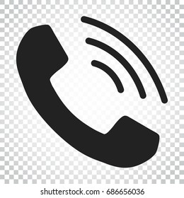 Phone icon vector, contact, support service sign on isolated background. Telephone, communication icon in flat style. Simple business concept pictogram.