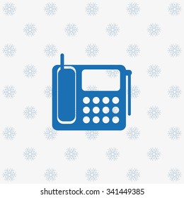 phone. icon. vector design background with snowflakes
