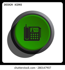 phone. icon. vector design Green Start button, forward, to continue. Flat design style.