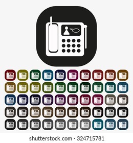phone. icon. vector design, set of colored buttons