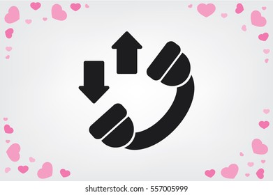Phone icon vector EPS 10, abstract sign handset flat design,  illustration modern isolated badge for website or app.