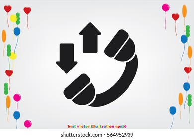 Phone icon vector EPS 10, abstract sign handset flat design,  illustration modern isolated badge for website or app 