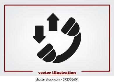Phone icon vector EPS 10, abstract sign handset flat design,  illustration modern isolated badge for website or app. 