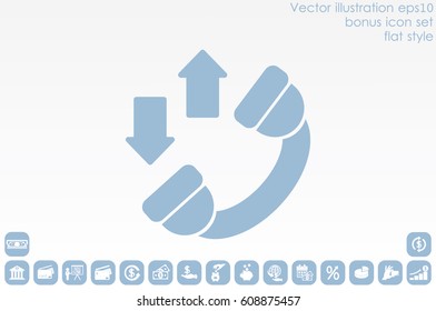 Phone icon vector EPS 10, abstract sign handset flat design,  illustration modern isolated badge for website or app.