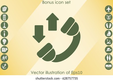 Phone icon vector EPS 10, abstract sign handset flat design,  illustration modern isolated badge for website or app.