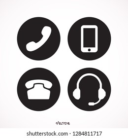 Phone, Icon,   Vector,  Flat,  Sign,  App,  UI,  Art, Contact icons - stock vector, 