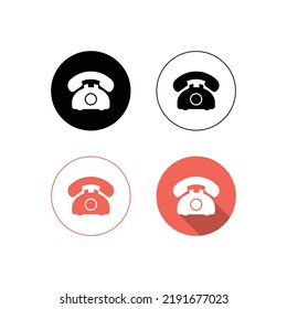 Phone icon vector. Home Line Phone Icon Collection in 4 Styles vector illustration.