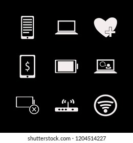 phone icon. phone vector icons set favorites, online teaching, empty battery and phone conversation