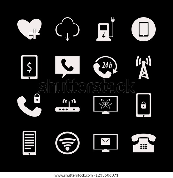 phone icon. phone vector icons set phone, wi\
fi, download and dollar symbol\
phone