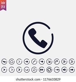 phone icon vector illustration. arrow icons set