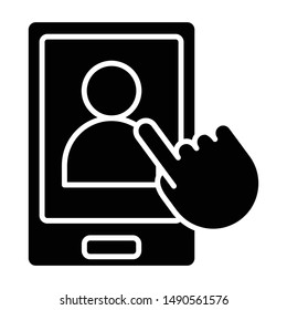 Phone Icon, Vector Illustration, Business Glyph