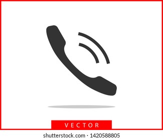 Phone icon vector illustration. Call center app. Telephone icons trendy flat style. Contact us line silhouette.