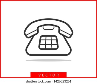 Phone icon vector illustration. Call center app. Telephone icons trendy flat style. Contact us line silhouette.