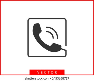 Phone icon vector illustration. Call center app. Telephone icons trendy flat style. Contact us line silhouette.