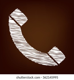 Phone icon. Vector illustration with chalk effect