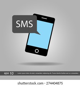 phone icon  icon vector illustration eps10 on grey background