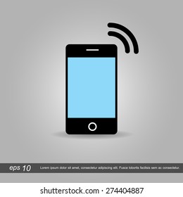 phone icon  icon vector illustration eps10 on grey background
