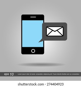 phone icon  icon vector illustration eps10 on grey background