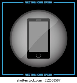 phone icon vector illustration eps10. Isolated badge mobile phone flat design for website or app - stock graphics
