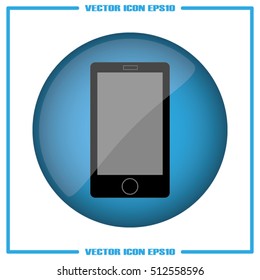 phone icon vector illustration eps10. Isolated badge mobile phone flat design for website or app - stock graphics