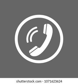 Phone icon. Vector illustration, flat design. Handset icon.