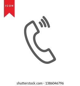 Phone icon, vector illustration. Flat design style - Vector