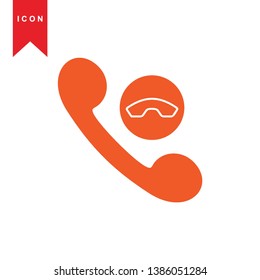 Phone icon, vector illustration. Flat design style - Vector