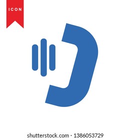 Phone icon, vector illustration. Flat design style - Vector