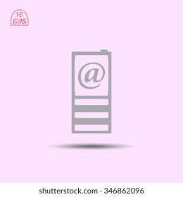Phone icon, vector illustration. Flat design style