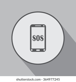 Phone icon, vector illustration. Flat design style